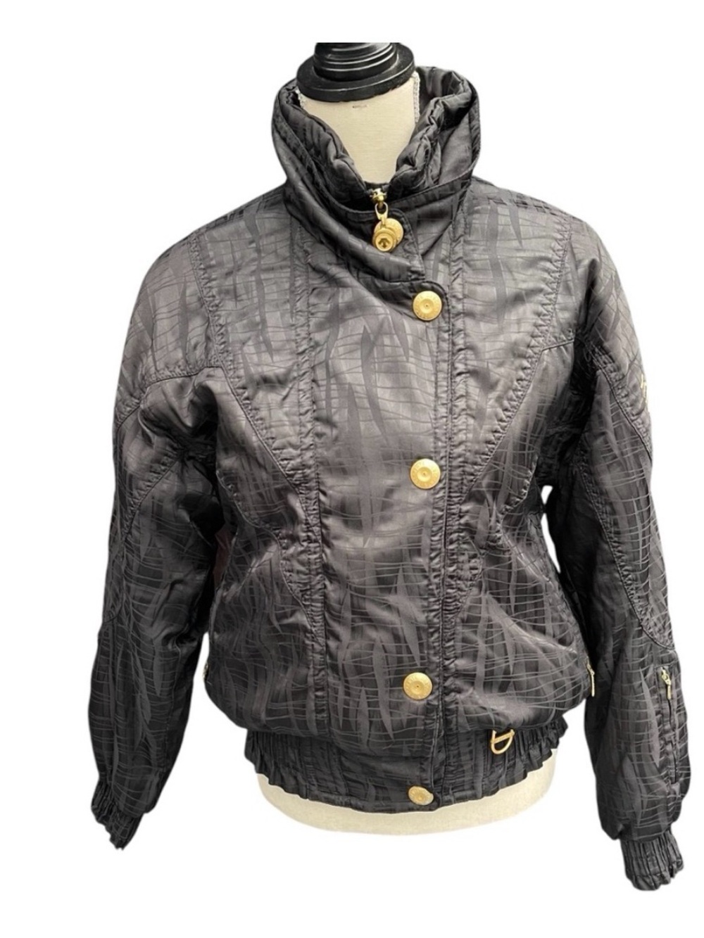 Vintage Descente Black Gold Accents Ski Jacket (S)